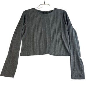 Lily Rose Ribbed Knit Sweater Juniors XXL Gray New Long‎ Sleeve